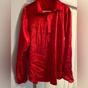 Men’s Red Floral Long Sleeve Shirt